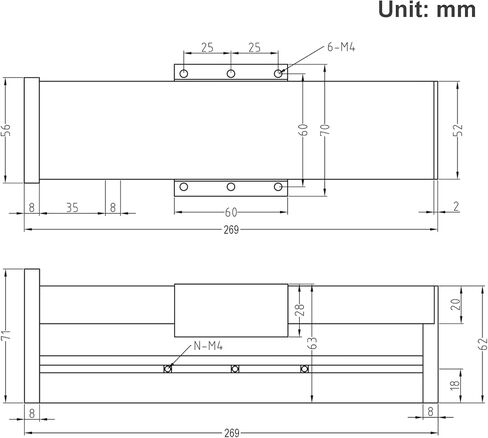 200mm Length Travel Fully Enclosed Linear Stage Actuator with Square Linear Rails Ballscrew SFU1605 with NEMA23 Stepper Motor for CNC Router Parts X Y Z Axis in Kuwait