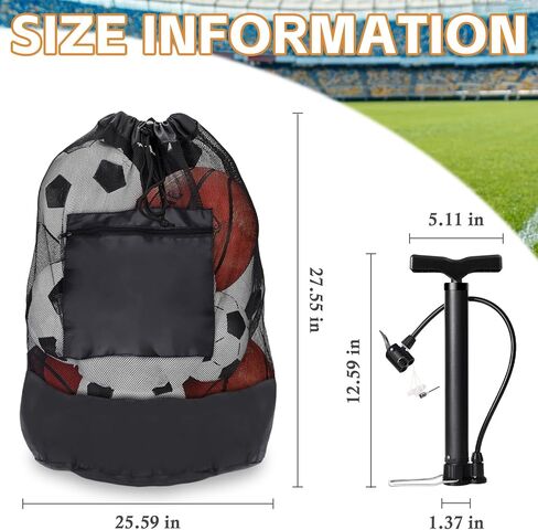 حقيبة كرة رياضية كبيرة جدًا، كرة القدم الطائرة وكرة السلة وحقيبة شبكية كبيرة مع أشرطة كتف مزدوجة قابلة للتعديل، كرة تخزين معدات التدريب برباط L in Kuwait