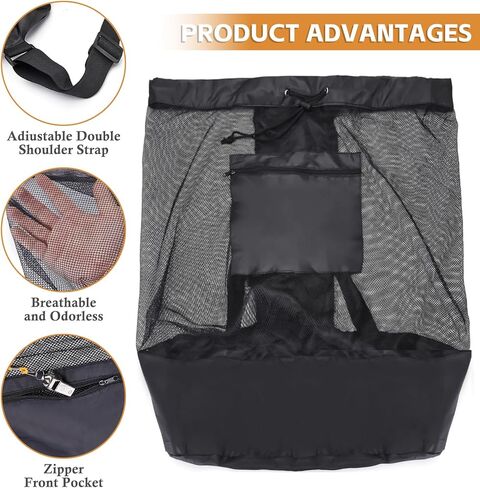 حقيبة كرة رياضية كبيرة جدًا، كرة القدم الطائرة وكرة السلة وحقيبة شبكية كبيرة مع أشرطة كتف مزدوجة قابلة للتعديل، كرة تخزين معدات التدريب برباط L in Kuwait