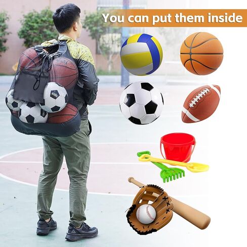 حقيبة كرة رياضية كبيرة جدًا، كرة القدم الطائرة وكرة السلة وحقيبة شبكية كبيرة مع أشرطة كتف مزدوجة قابلة للتعديل، كرة تخزين معدات التدريب برباط L in Kuwait