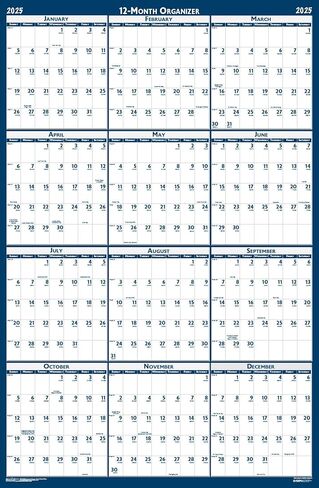House of Doolittle 2024-2025 تقويم حائط أكاديمي مصفح، ذو وجهين، 24 × 37 بوصة، يوليو - يونيو (HOD395-25) in Saudi Arabia