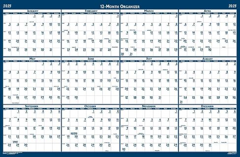 House of Doolittle 2024-2025 تقويم حائط أكاديمي مصفح، ذو وجهين، 24 × 37 بوصة، يوليو - يونيو (HOD395-25) in Saudi Arabia