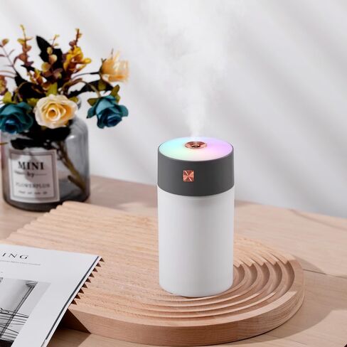 Portable Mini Humidifier, 300ml Colorful, Cool Mist， Super Quiet, Humidifiers for Car, Bedroom, Office, Travel, Easy Clean, Auto Shut-Off in Saudi Arabia