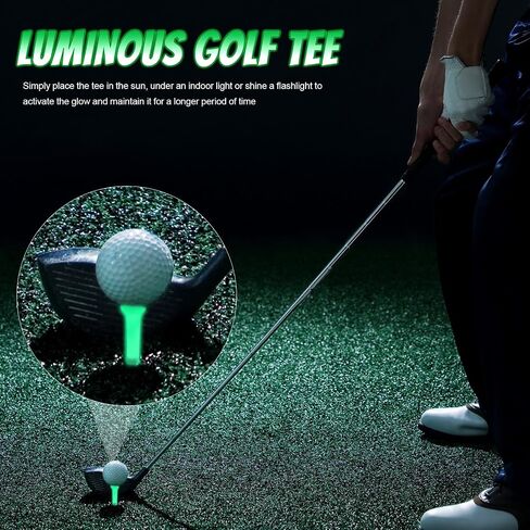 40 Pcs Glow in The Dark Golf Rubber Tee Holder for Golf Mats and Fluorescent Green Light up Golf Practice Tee Set for Driving Range Women Men Indoor Outdoor Night Golf Gifts in Saudi Arabia