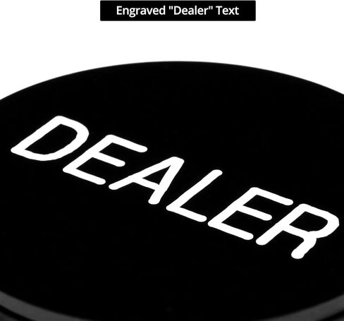 QWORK Casino Grade Dealer Button - Heavy-Duty Double-Sided Acrylic Poker Dealer Puck Button, 3" with Large Engraved Letters, for Poker, Texas Hold 'em & Card Games, 2-Pack in Saudi Arabia