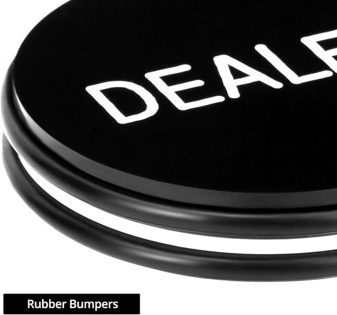 QWORK Casino Grade Dealer Button - Heavy-Duty Double-Sided Acrylic Poker Dealer Puck Button, 3" with Large Engraved Letters, for Poker, Texas Hold 'em & Card Games, 2-Pack in Saudi Arabia