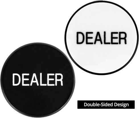 QWORK Casino Grade Dealer Button - Heavy-Duty Double-Sided Acrylic Poker Dealer Puck Button, 3" with Large Engraved Letters, for Poker, Texas Hold 'em & Card Games, 2-Pack in Saudi Arabia
