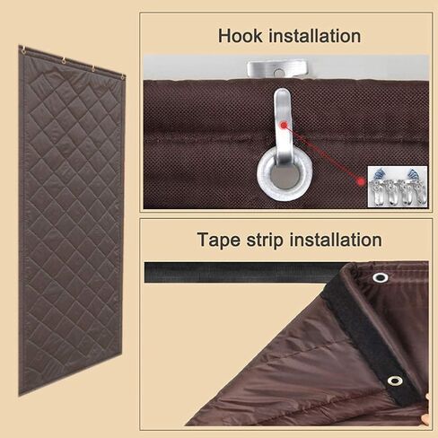 ستارة غطاء باب معزولة حراريًا من Lvrunben، ألواح قماش أكسفورد عازلة للصوت وعازلة للصوت مع بطانة من القطن الحريري للمدخل، وغرفة النوم، وغرفة المعيشة، والباحات، والنوافذ، والكراجات in Kuwait