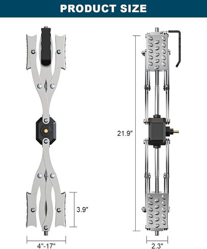 X Chocks XL [ممتد يسمح بضبط المثقاب]، زوج من مثبتات العجلات مقاس 4 بوصة إلى 17 بوصة لمقطورات السفر، مثبتات إطارات RV مقفلة لشاحنات مقطورات السفر، مقص عجلة مع مفتاح ربط in Kuwait