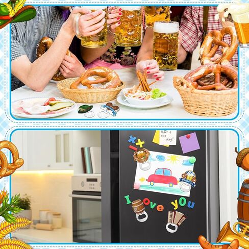 6 قطع من فتاحة زجاجات مغناطيسية من Oktoberfest للضيوف من الفولاذ المقاوم للصدأ Oktoberfest فتاحة زجاجات مغناطيسية للثلاجة ألمانيا هدية تذكارية سياحية للرجال هدايا حفلات Oktoberfest in Kuwait