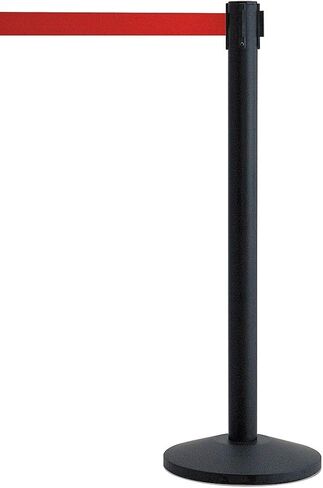 Queue Way - QWAYPOST-33-D4 - Black Post, 2" Wide, 7'6" Length Chevron Black & Yellow Belt (Set of 2) in Saudi Arabia
