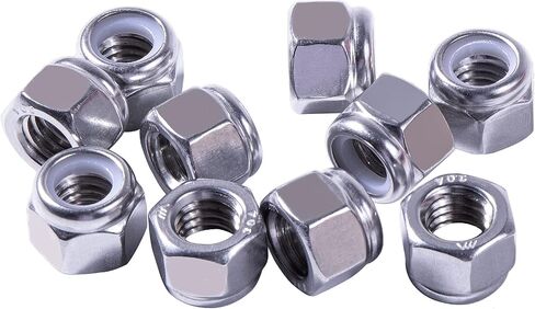 30pcs 1/2-13 Hex Lock Nuts, Stainless Locknuts, Hex Drive, Nylon Insert, 304 Stainless Steel(18-8 SS), Coarse Thread in Saudi Arabia