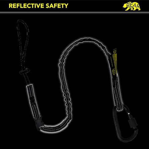 BearTOOLS Interchangeable Quick Switch Tool Safety Lanyard – 3 in 1 - Safety Fall Protection – Aluminium Screw Lock – Twin Locking Attachments - Ultra-Sturdy (Black 3PK) in Kuwait