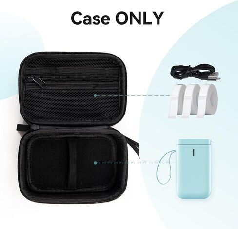 NIIMBOT Case Compatible with B1/B21/B3S Label Maker, Portable Carrying Bag Holder for Printer, Refill Labels, USB Cables (Case Only-Black) in Saudi Arabia