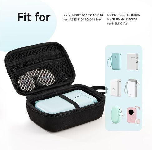 NIIMBOT Case Compatible with B1/B21/B3S Label Maker, Portable Carrying Bag Holder for Printer, Refill Labels, USB Cables (Case Only-Black) in Saudi Arabia