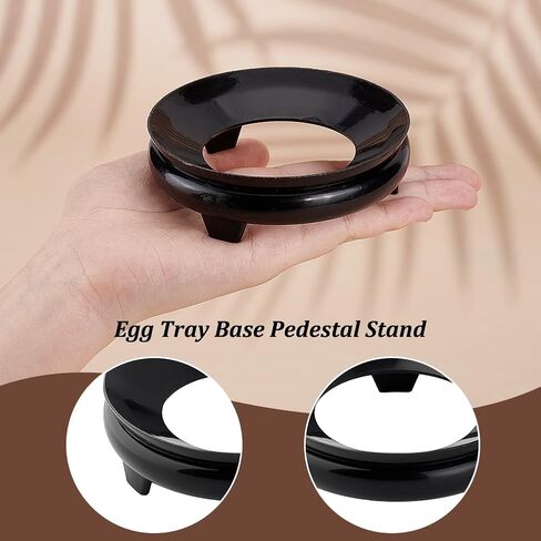 AHANDMAKER 2Pcs Crystal Ball Display Base, Black Resin Egg Tray Base Pedestal Stand Sphere Holder Glass Ball Display Pedestals Globe Stone Decoration Stand Holder for Collectibles Display Home Decor in Saudi Arabia