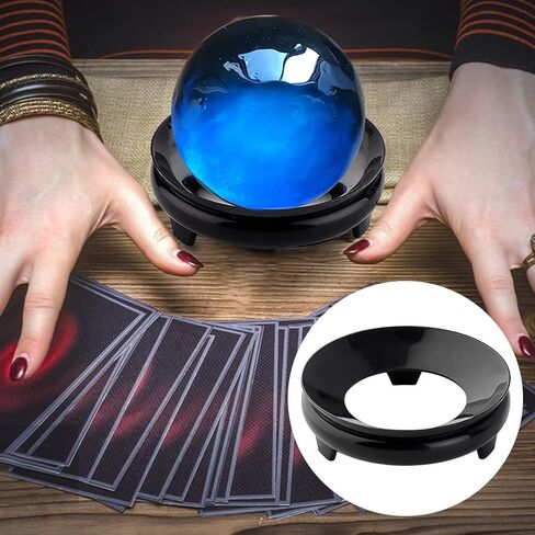 AHANDMAKER 2Pcs Crystal Ball Display Base, Black Resin Egg Tray Base Pedestal Stand Sphere Holder Glass Ball Display Pedestals Globe Stone Decoration Stand Holder for Collectibles Display Home Decor in Saudi Arabia