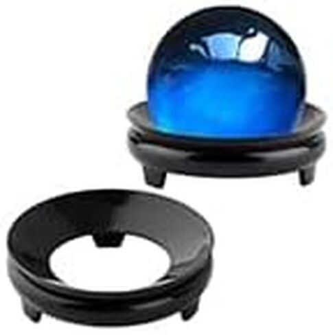 AHANDMAKER 2Pcs Crystal Ball Display Base, Black Resin Egg Tray Base Pedestal Stand Sphere Holder Glass Ball Display Pedestals Globe Stone Decoration Stand Holder for Collectibles Display Home Decor in Saudi Arabia