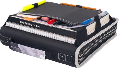 مجلد بسحاب من خمس نجوم، مجلد 2 بوصة بثلاث حلقات للمدرسة، لوحة توسيع، سعة 580 ورقة، أحمر/أسود (29052CE8) in Kuwait