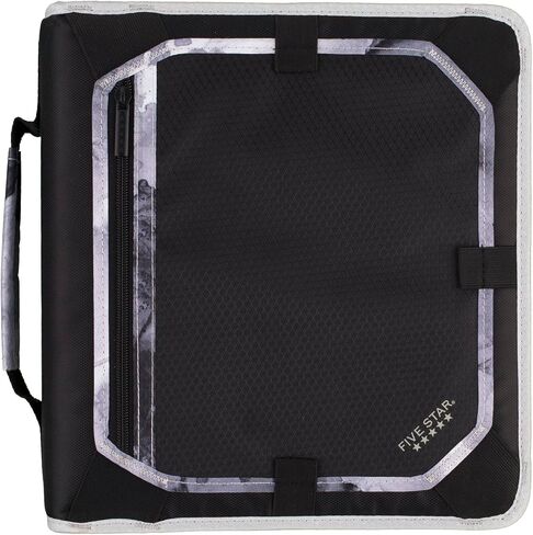 مجلد بسحاب من خمس نجوم، مجلد 2 بوصة بثلاث حلقات للمدرسة، لوحة توسيع، سعة 580 ورقة، أحمر/أسود (29052CE8) in Kuwait