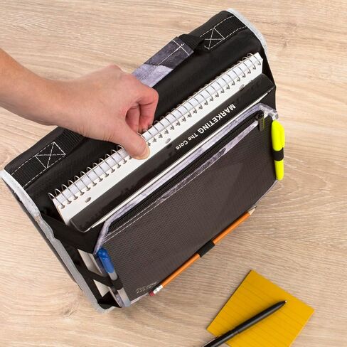 مجلد بسحاب من خمس نجوم، مجلد 2 بوصة بثلاث حلقات للمدرسة، لوحة توسيع، سعة 580 ورقة، أحمر/أسود (29052CE8) in Kuwait