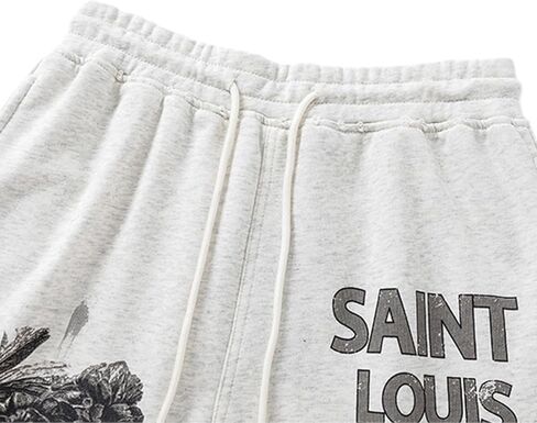 Oversized Hip Hop Graphic Printting Cotton Pants Shorts with Pockets,Summer Casual Sports Shorts in Saudi Arabia