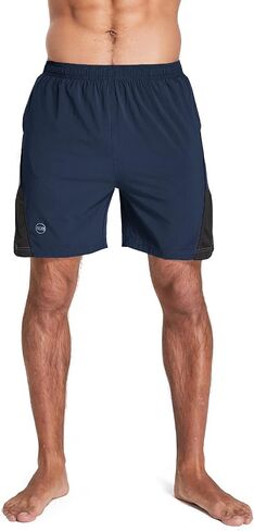 Men's 7'' Athletic Workout Running Gym Shorts Quick Dry Lightweight with Zip Pocket (XX-Large, Navy Blue) in Saudi Arabia