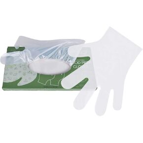 100% Compostable Gloves Disposable Latex Free [One Size Fit Most, 100CT] Food Service Disposable Gloves, Food Prep Cooking Gloves, Eco-Friendly, by Earth's Natural Alternative,Off-white