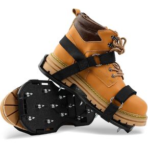Spike Shoes for Epoxy Flooring, Assembled Gunite Epoxy Shoes with 1" Short Spikes and Non-Slip Adjustable Strap for Overlays, Cover Installation and Self-Leveling