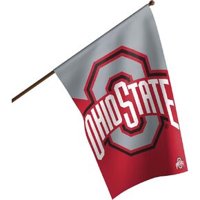 FOCO NCAA Ohio State Buckeyes Unisex Double Sided 40" x 28" Team Logo Vertical Flag, Vertical 40" x 28", One Size
