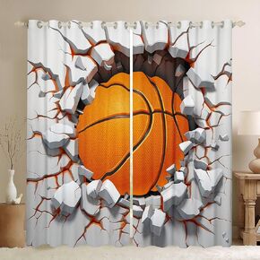 Erosebridal Boys Grey Blackout Curtains Football Soccer Curtains & Drapes for Kids Teen, Sports Themed Curtains Ball Gamer Black Out Curtains, Sketch Painting Window Drapes Hippie Room Decor