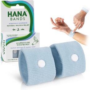 Hana Bands Acupressure Wristbands - Motion Sickness and Nausea Relief Bands for Adults and Kids - Morning Sickness Relief for Pregnant Women - Nausea Relief for Car, Sea, Air Travel