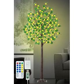 Lighted Eucalyptus Tree Artificial 4FT 60 LED Lights for Decoration Inside Outside, Prelit Fake Tree with 120 Leaves Remote Electric Greenery Lights for Christmas Wedding Holiday Home Decor