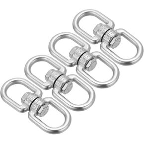 PATIKIL Double Ended Swivel Eye Hook M8 Working Load 250kg/551 lbs, 4 Pack 304 Stainless Steel Eye to Eye Swivel Shackle Ring Connector for Marine Mooring Hanging