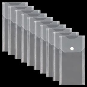 Plastic Envelopes 10 Pack Poly Envelopes Hook Loop Closure,Receipt Stickers Storage Holder Document Folders for Receipt Cash Organization in Kuwait