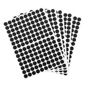 uxcell 5 Sheets/700Pcs Screw Hole Stickers, 12mm/0.47inch PVC Self-Adhesive Screw Cover Sticker Dustproof Round Screw Covers Caps for Wooden Furniture Cabinet Shelve, Black