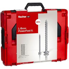 fischer L-BOXX 102 PowerFast II PH Screws with Full and Partial Thread ProfiBit Set Suitable for Connecting Metal to Wood Quick Convenient Flexible Assembly