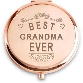 Personalized Gifts for Grandma, Unique Mothers Day Birthday Gifts for Grandmother, Best Grandma Gifts, Sentimental Grammy Gift from Granddaughter Grandson Grandkids, Engraved Compact Mirror