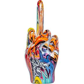 Street Art Middle Finger Tabletop-8.5" Tall Home Decor, Multi-Color
