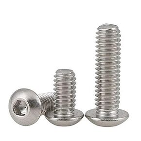 5/16-18 x 1" Button Head Socket Cap Bolts Screws, Stainless Steel 18-8 (304), Bright Finish, Allen Hex Drive, 10 PCS