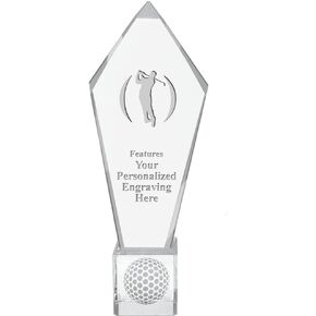 Crown Awards Crystal Golf Trophies, 11" Golf Swing Male Trophy for Golf Tournament Prime