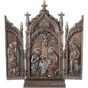 Nativity In Cathedral Triptych Statue Sculpture