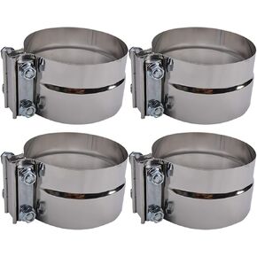 5 inch Exhaust Clamp - Lap Joint Exhaust Band Clamps Preformed Stainless Steel (2 Pack)