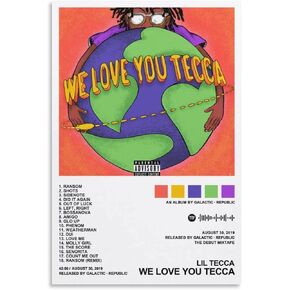 MEETJE Lil Tecca - ملصقات قماشية لألبوم We Love You Tecca لهدية جمالية للغرفة بدون إطار: 16 × 24 بوصة (40 × 60 سم) in Kuwait