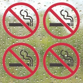 Round Clear Transparent No Gun Warning Sign - Self Adhesive Peel and Stick Decal for Glass Door or Window - 3.5 inches in Diameter | Pack of 4 Pcs