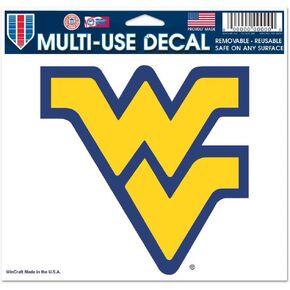 West Virginia Mountaineers Official NCAA 4.5 inch x 6 inch Car Window Cling Decal