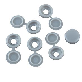 Hinged Screw Cover Caps, 5mm Hole Washer Flip, Folding Screw Snap Cover for Screw Protection Covers? Plastic 100 PCS (Grey)