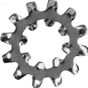 #6 Internal/External Tooth Lock Washers (Pack of 50), Dual Tooth Combination Washers for Screws & Bolts, Zinc Plated Steel - by Chipmunk Hardware, SS24020
