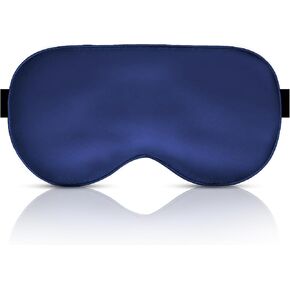 Silk Sleep Mask Super Soft Blackout Eye Mask for Women Men Eye Mask with Adjustable Strap for Sleeping,Natural Mulberry Silk Fabric Blackout Eye (blue)