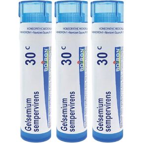 Boiron Gelsemium 30c Homeopathic Medicine for Stage Fright, Apprehension and Fever - Pack of 3 (240 Pellets)